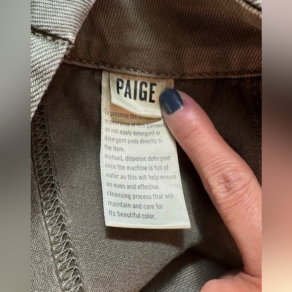 NWOT Paige Dion Cargo Pants Vintage Ivy Green Bootcut 24 - Picture 10 of 12